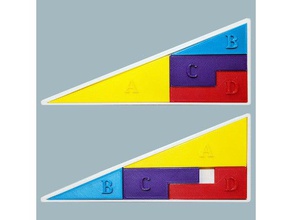 fehlendes-Quadrat-Rätsel illusion Rätsel Spaß lernen magic math optische trick 3d print model - Mito3D