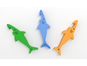 shark bottle opener keychain 3d printing abrebotellas key ring llavero tiburon 3d print model - Mito3D