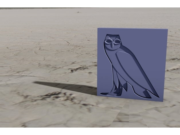 owl hieroglyph sculptures ancient bird eygypt flight night wing 3D print model - Mito3D