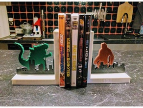 la película monster silueta de dvd, soporte biblioteca las esculturas dvd titular godzilla kingkong 3d print model - Mito3D