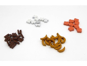 fichas de robinson crusoe juego mesa juguete accesorios juegos 3d print model - Mito3D