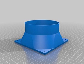 my customized square 120mm fan pipe adapter 3d print model - Mito3D
