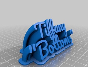 tiffany pacifico fonte 2-linha de placa nome office personalizado 3d print model - Mito3D