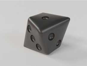 skewed dice d6 die 3d print model - Mito3D