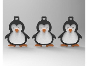 Pinguin-Schlüsselanhänger Dekoration Schlüsselanhänger Weihnachts-Dekoration llavero navidad pinguino 3d print model - Mito3D