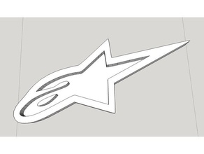 logotipo de alpinestar 2d art motocross motor moto la motocicleta motox gp rider 3d print model - Mito3D