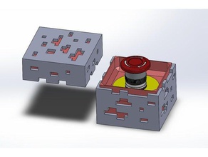 redstone gran botón rojo video juegos de minecraft pulsador 3d print model - Mito3D