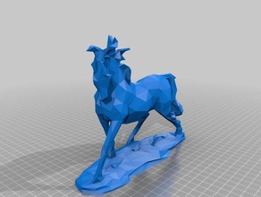 cavallo in corsa low poly sculture divertente regalo ragazzi cosa 3d print model - Mito3D