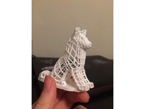 fil de fer low poly fox sculptures 3d print model - Mito3D