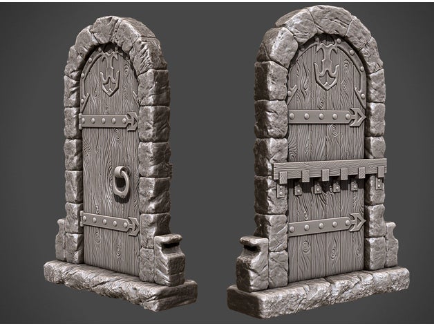 wooden dungeon door toy game accessories dnd dungeons dragons heroquest pathfinder 3D print model - Mito3D