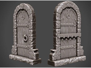 ahşap zindan kapı oyuncak oyun aksesuarlar dnd dungeons dragons heroquest pathfinder 3d print model - Mito3D