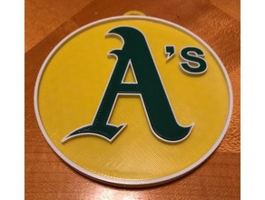 oakland athletics ornamento decoração beisebol natal enfeite de enfeites chaveiro mlb 3d print model - Mito3D