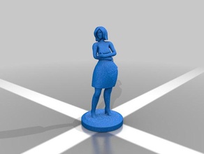 modelo feminino em pé 2 esculturas o corpo personagem do personalizado cheio garota mini original cabelo curto mulher 3d print model - Mito3D