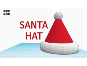 1jour 1cad chapeau de santa le costume 1day1cad rouge 3d print model - Mito3D