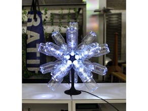 ikosaeder christmas star lamp used plastic bottles decor decorations desk g9 socket petbottle 3d print model - Mito3D