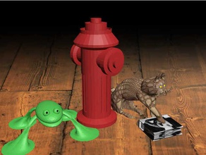 frog firehydrant cat sculptures 3d print model - Mito3D
