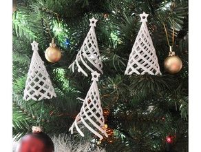 ribbon swirl christmas trees decor decoration ornament holiday nsfw 3d print model - Mito3D