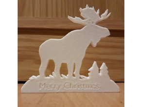 merry christmas moose art tools 3d printing decoration ornament nsfw reindeer silhouette 3d print model - Mito3D