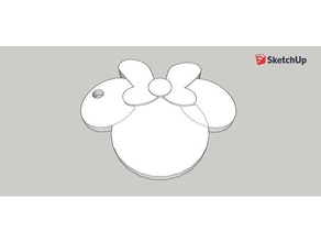 minnie-tête de cordon pendre porte-clés disney minnie mouse 3d print model - Mito3D