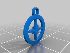 compass key chain keychains blue white yellow 3d print model - Mito3D