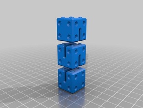 raster cube snake toy mechanical toys elastic fidget stress 3d print model - Mito3D