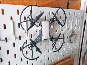 tello mount rc vehicles dji ryze drone ikea skadis quadcopter wall 3d print model - Mito3D