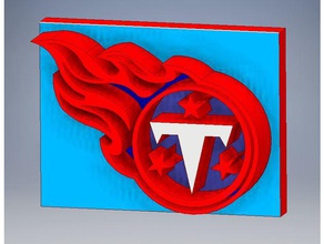 tennessee titans logo 3d de l'impression football la nfl 3d print model - Mito3D
