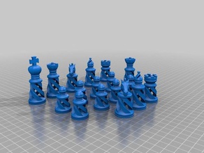 echecs en bleu 3d l'impression 3d print model - Mito3D