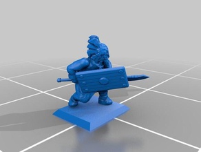 dwarven defender toy game accessories fun dispenser dungeons dragons dwarf fighter knight lord rings lotr miniature spear warrior 3d print model - Mito3D