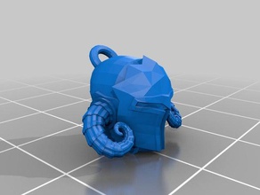 horn helmet keychain 3d printing keychains 3d print model - Mito3D