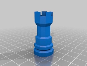 Turm Schach Schach-Stück lowpoly Modell 3d print model - Mito3D