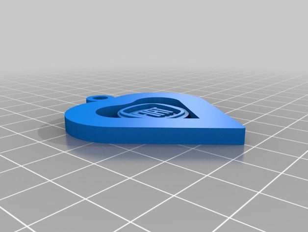 ciondolo cuore fiat heart keychain keychains portachiavi 3D print model - Mito3D