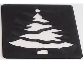 xmas stencil pochoir no&eumll christmas tree decor 3d print model - Mito3D