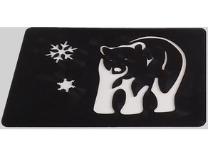 natale stencil pochoir no&eumll orso polare arredamento 3d print model - Mito3D