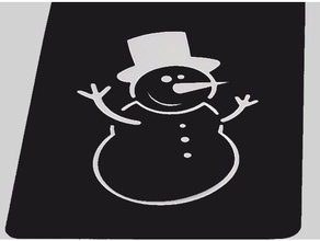xmas stencil pochoir no&eumll snowman decor 3d print model - Mito3D