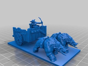 goblin chariot toy game accessories archer boar kings war mounted wargame 3d print model - Mito3D