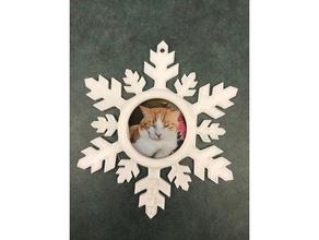 fiocco di neve ornamento foto del titolare altri 2018 2019 decorazione natale ornamenti photo frame 3d print model - Mito3D