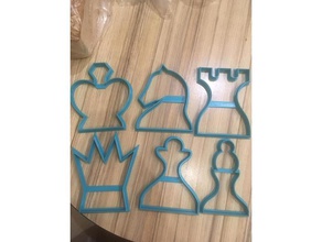 cookie chess forms kitchen dining cookiecutter cookies cutter 3d print model - Mito3D
