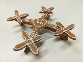 quadrocopter drone cookie cutter 01 kitchen dining cookiecutter quadcopter 3d print model - Mito3D