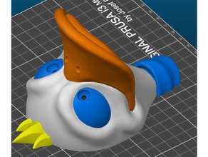 ördek kulaklık askı çok renkli ses donald duck duvar tutucusu tutucu multimaterial prusa destek casque audio 3d print model - Mito3D