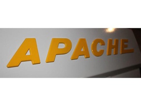 apache le lettre emblèmes de l'état solide rechange couvre l'automobile lettres 3d print model - Mito3D