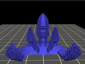 cambodian styled structure inspired buildings structures 3d print model - Mito3D