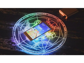 wireless charger sound-sensing sparkle mobile phone ardunio charging pad lamp led ws2812 ws2812b 3d print model - Mito3D