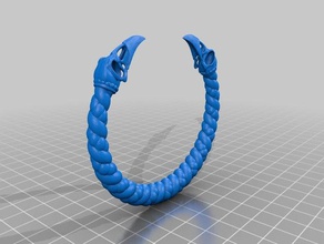 raven bracelet bracelets hand skull viking 3d print model - Mito3D
