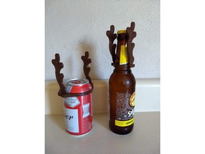 reinbeer decor bottle can christmas decoration ornament humor sculpture 3d print model - Mito3D