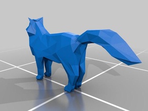 cat fluffy low-poly 3d printing 3d print model - Mito3D