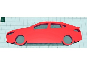 hyundai i30 fastback silhouette keychain automotive 3d print model - Mito3D