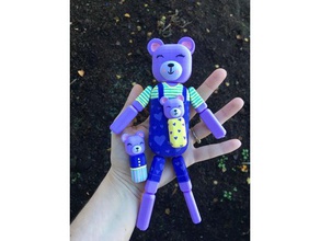 élastique tendu ours poupée les jouets jeux animal 3d print model - Mito3D