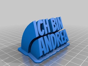 ich bin andrea name plate office customized 3d print model - Mito3D