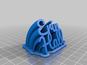 erin hall 2-line name plate office customized 3d print model - Mito3D